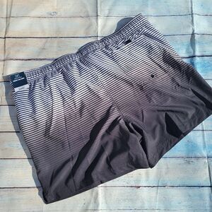 George Men's White Blue Striped Above the Knee Novelty Shorts Size 3XL